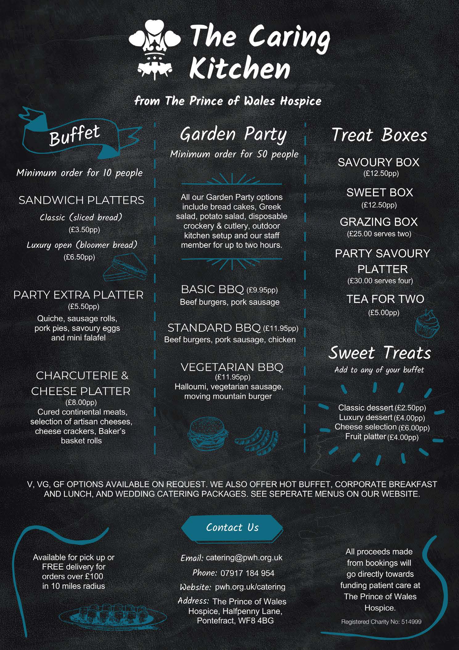 Caring Kitchen Buffet Menu
